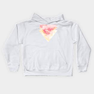 Pattern 3 Triangles Pink / Yellow Marble Effect Kids Hoodie